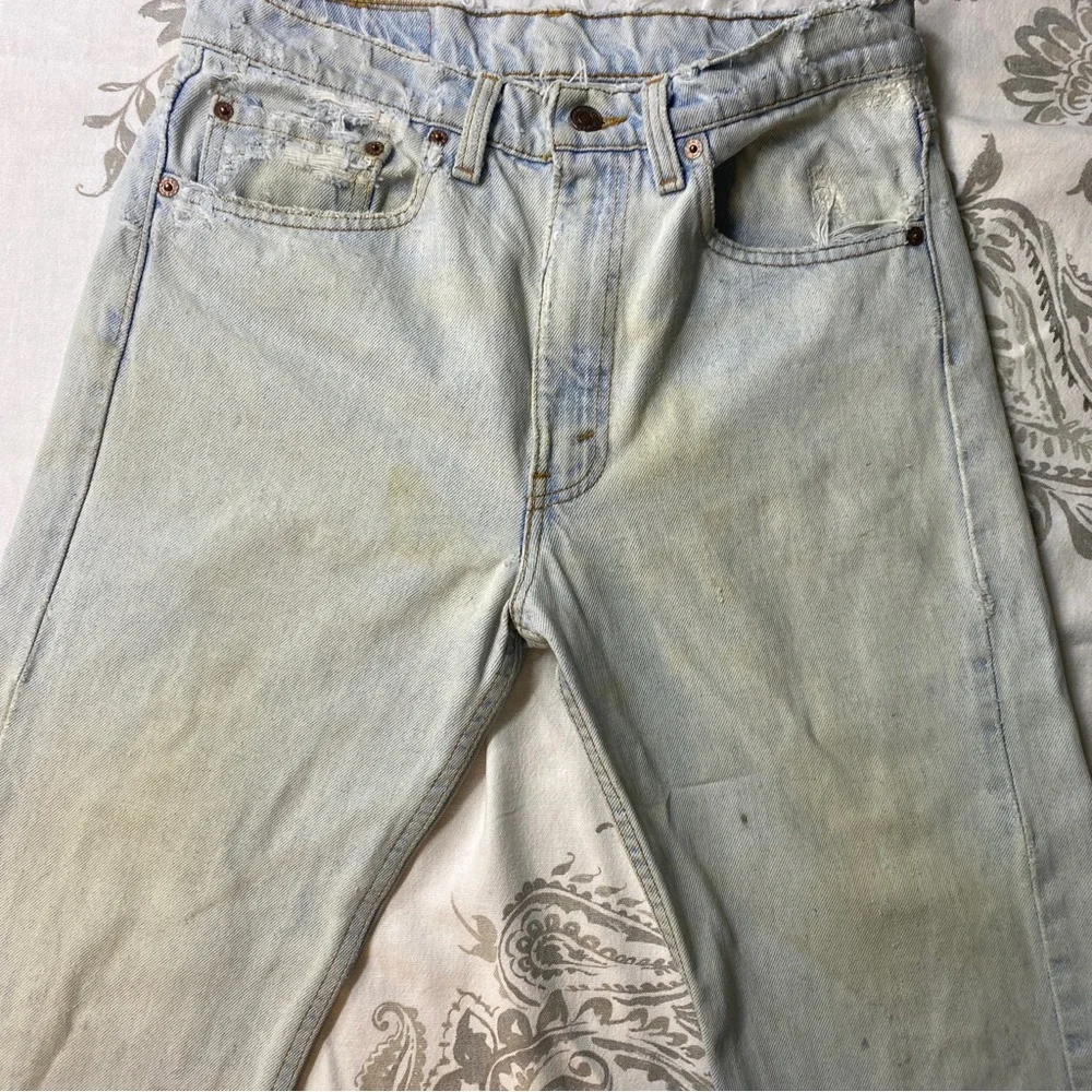 Vintage Levis Blank Tab 505 32X32 Measured (31X29)Distressed‎ grunge Jeans USA